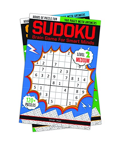 Sudoku - Brain Games for Smart Minds Level 2 Medium : Brain Booster Puzzles for Kids, 120+ Fun Games