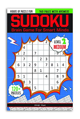 Sudoku - Brain Games for Smart Minds Level 2 Medium : Brain Booster Puzzles for Kids, 120+ Fun Games