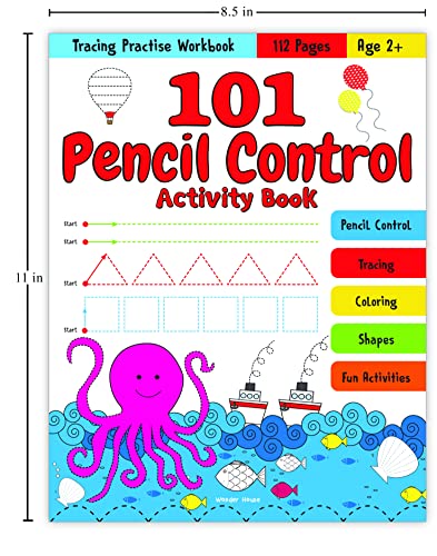 101 Pencil Control Activity Book for Kids Tracing Practise Book Age 2+ (Paperback)