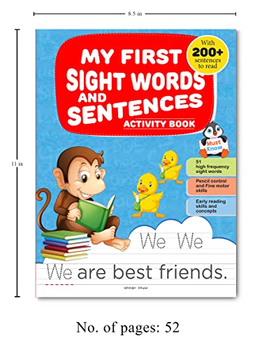 My First Sight Words and Sentences: Activity Book for Children