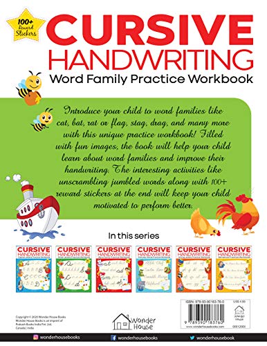 Cursive Handwriting: Word Family: Practice Workbook for Children