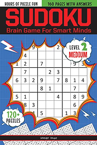 Sudoku - Brain Games for Smart Minds Level 2 Medium : Brain Booster Puzzles for Kids, 120+ Fun Games