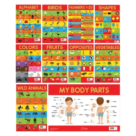 10 Charts Boxset for Kids: Early Learning Educational Charts