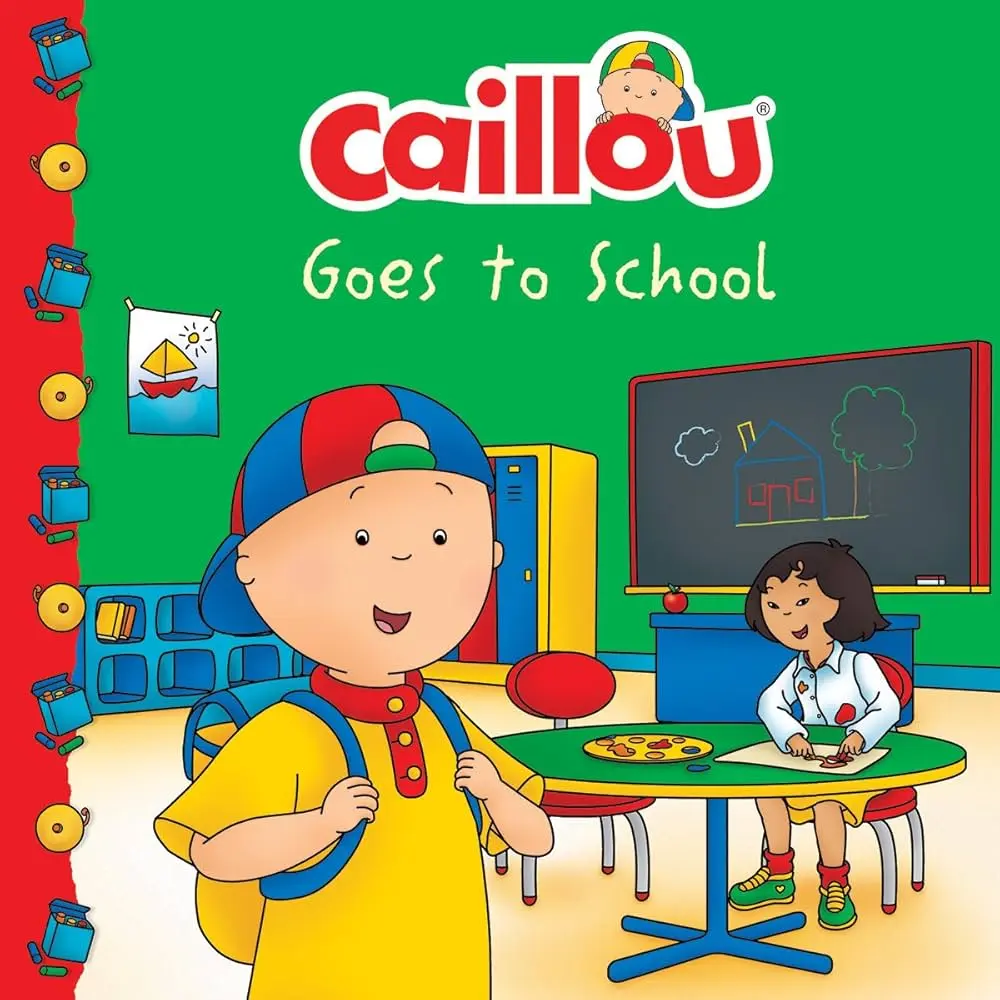 caillou goes  to school