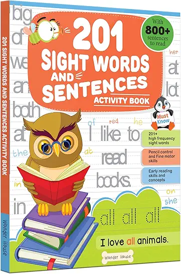 201 Sight Words and Sentence (with 800+ Sentences to Read): Fun Activity Book for Children