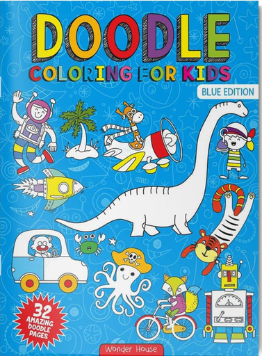 Doodle Coloring for Kids - Blue Edition
